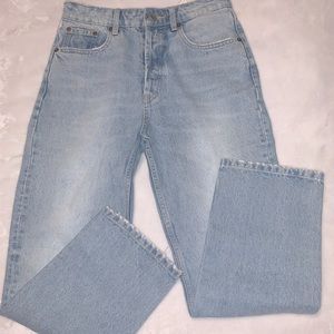 Light blue high rise straight fit Zara Jeans.
